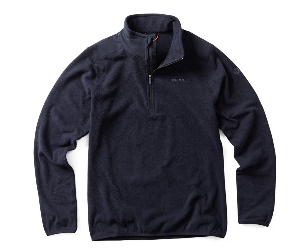 Merrell Pullover Black - Flux Lightweight Hybrid 1/4 Zip Fleece - Womens 87LQXCPAR